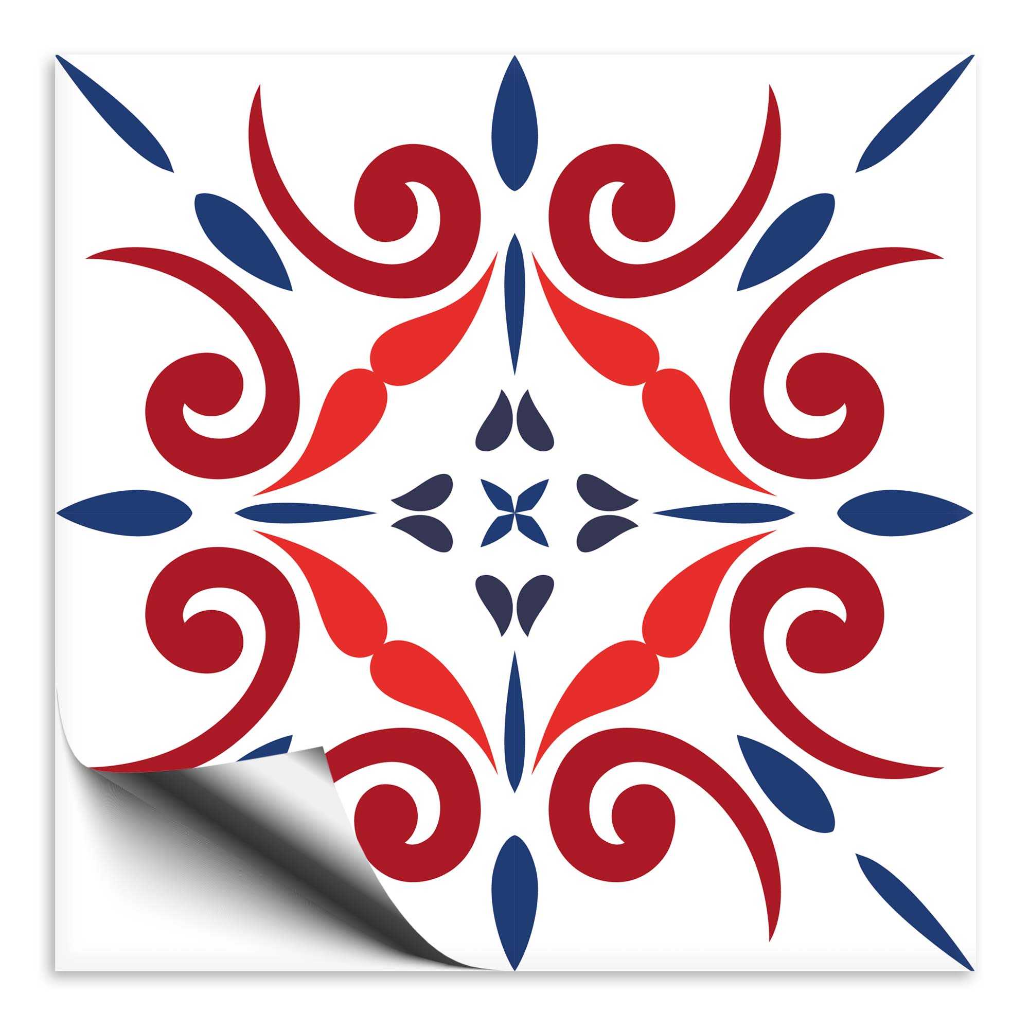 fliesenaufkleber-marokko-ornament-blau-rot-3 Fliesenaufkleber Marokko Ornament blau rot 3