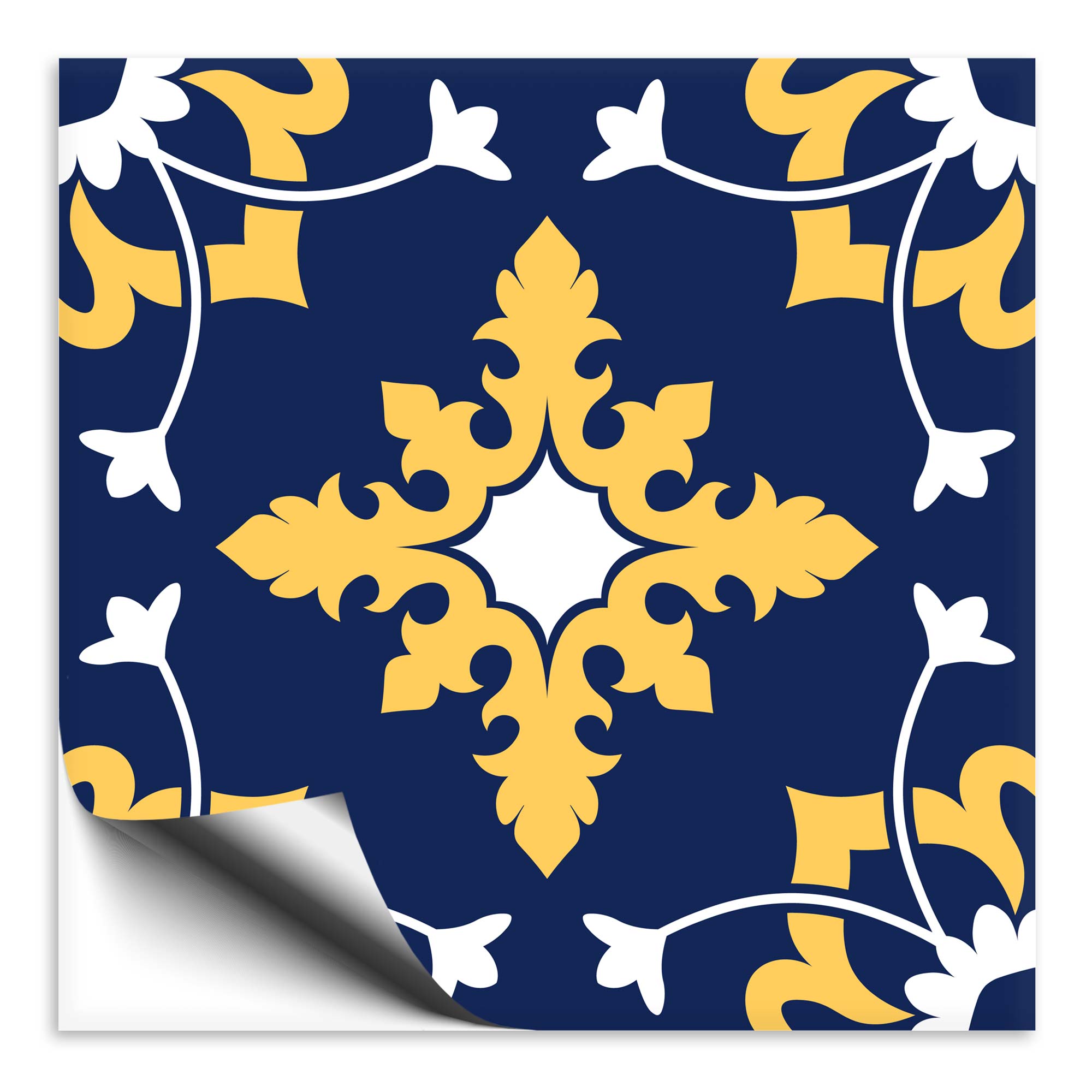 Fliesenaufkleber orientalisch Marokko blau-gelb 3