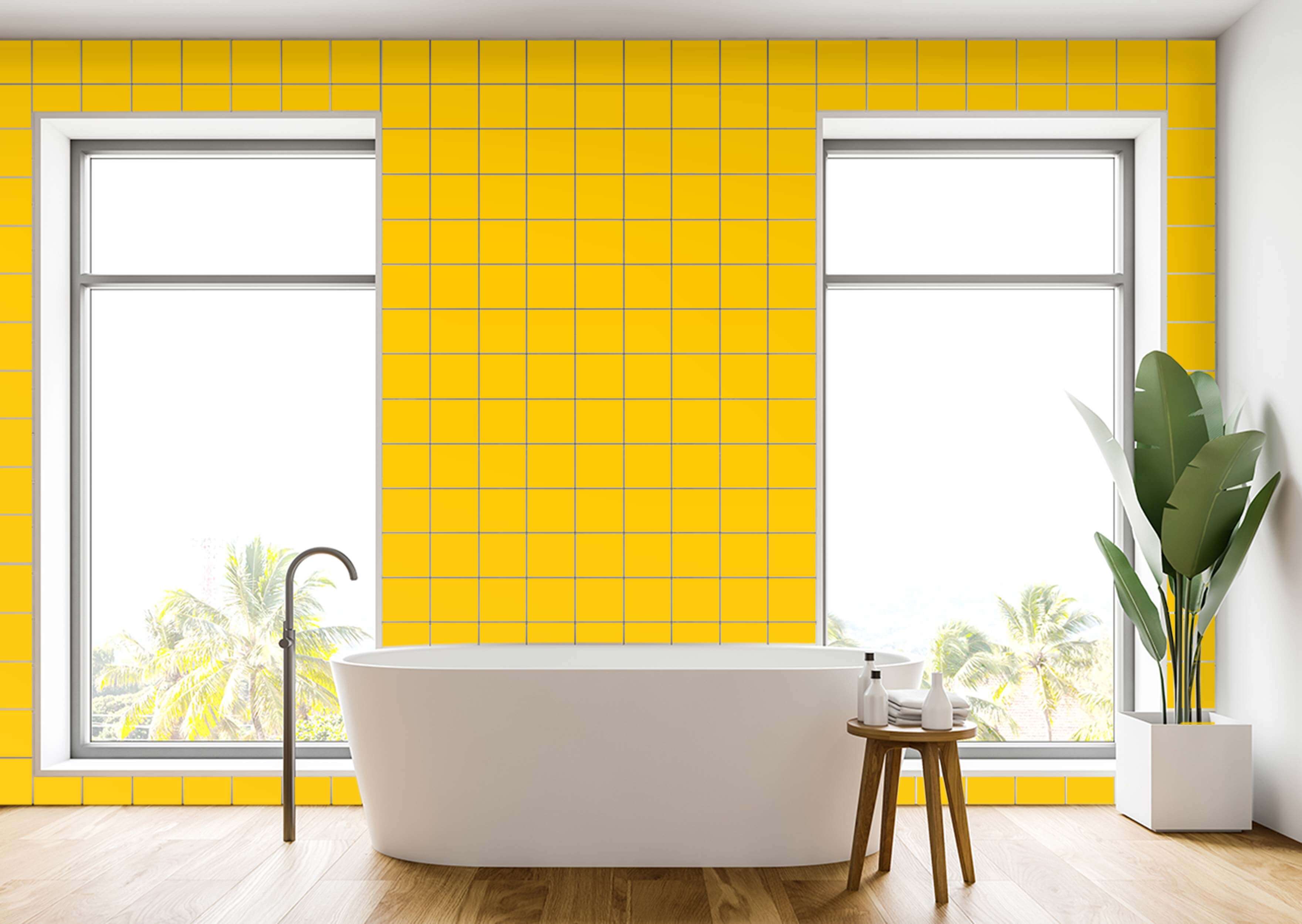fliesenaufkleber gelb in matt & glänzend