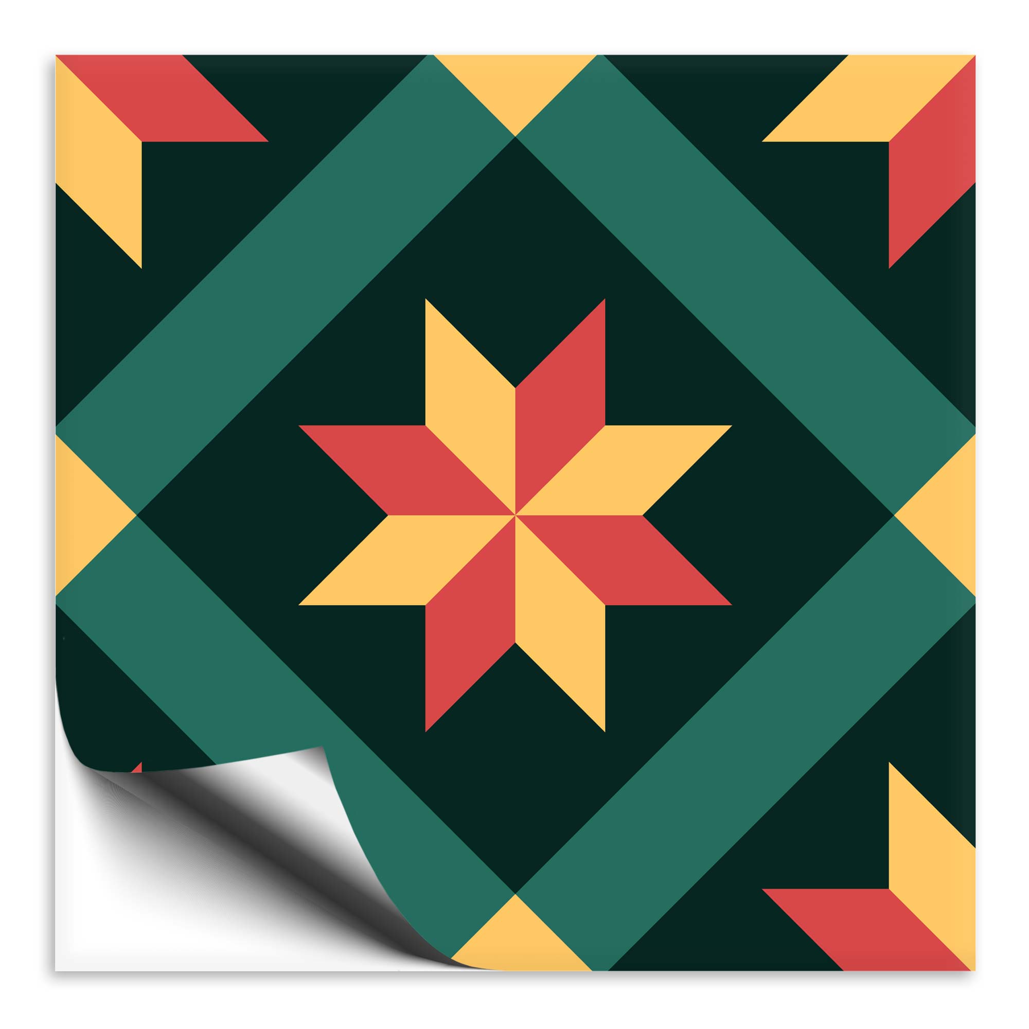 Fliesenaufkleber Ornamente „Portugal“ grün-gelb 4