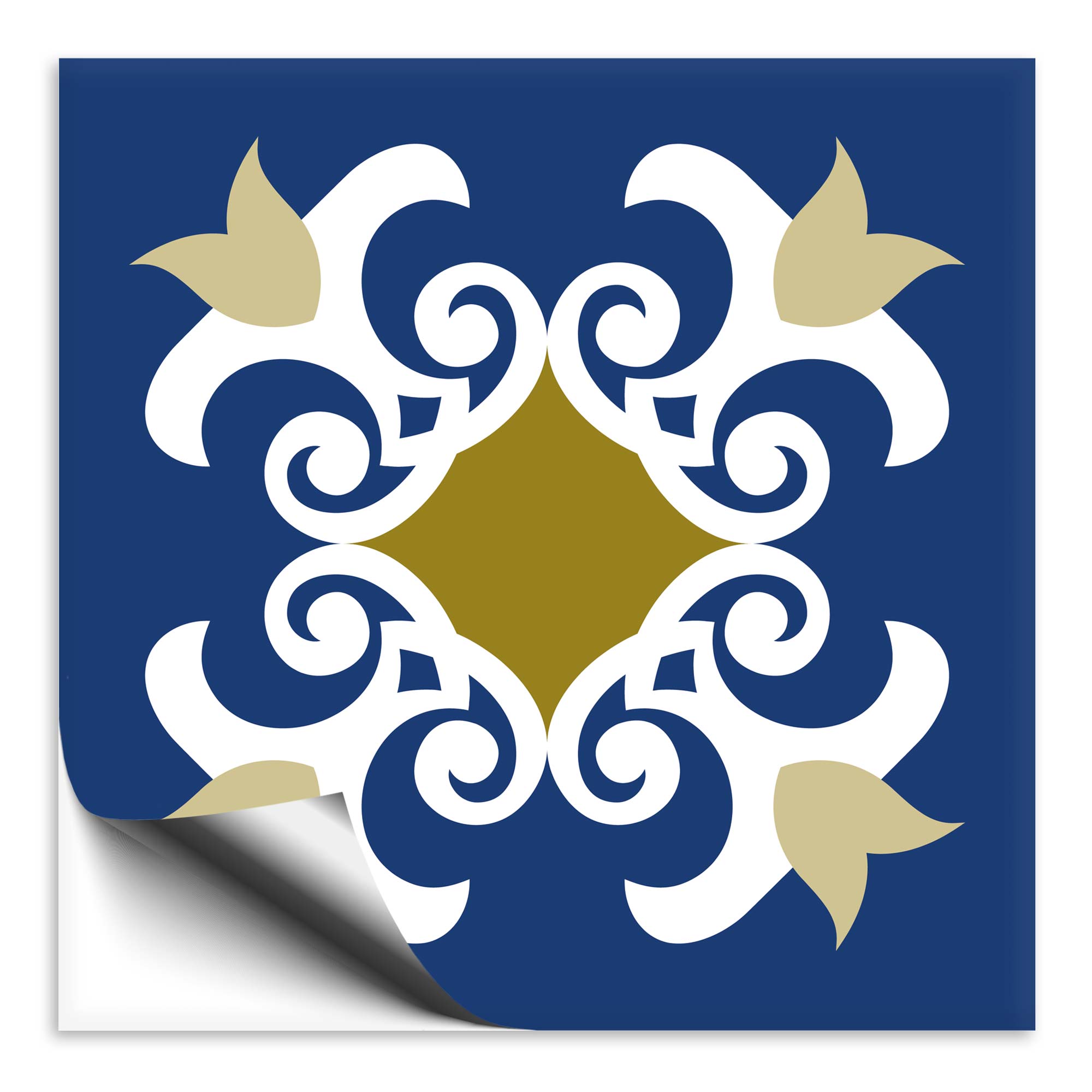 Fliesenaufkleber Marokko Ornament blau 19