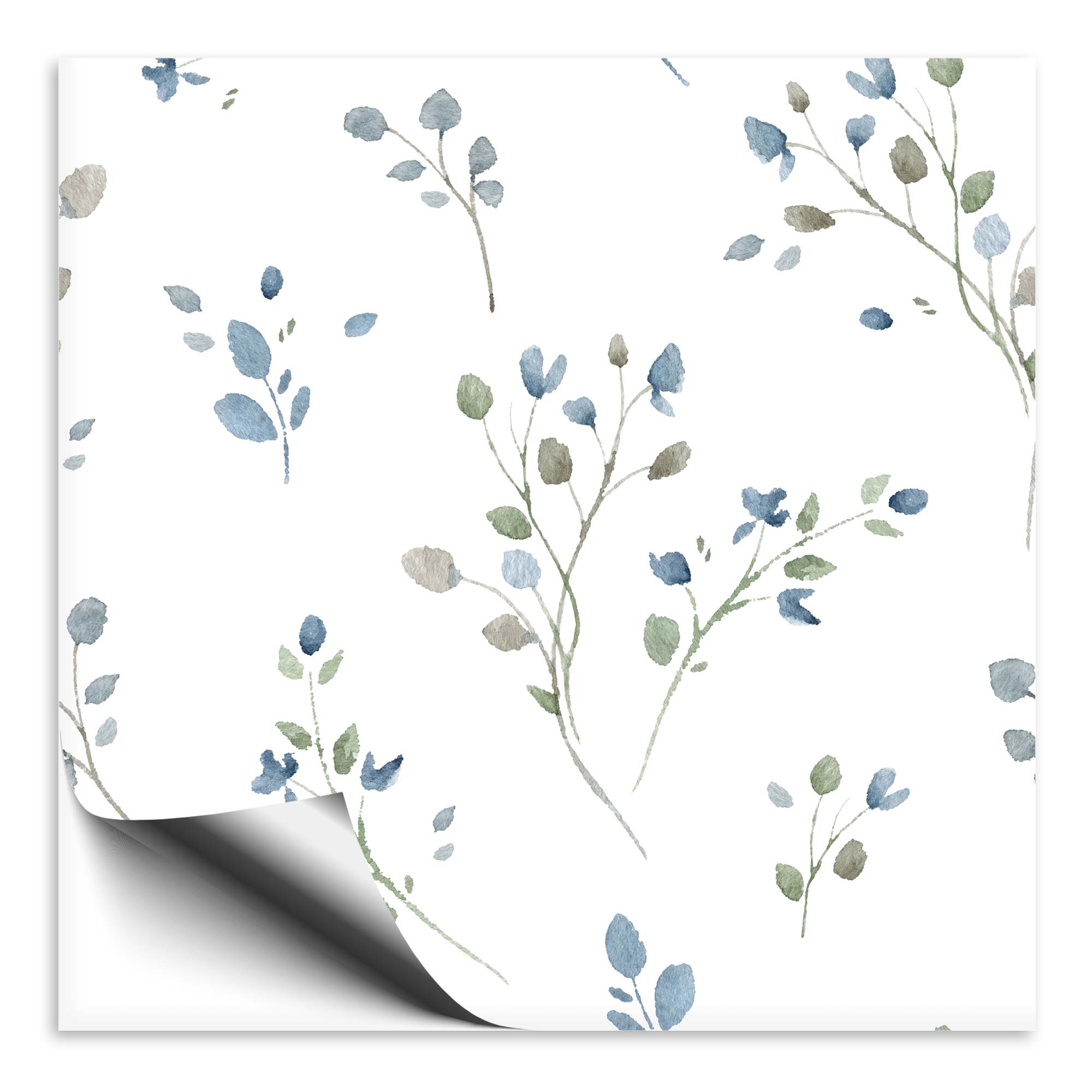 Fliesenaufkleber Blume blau grün