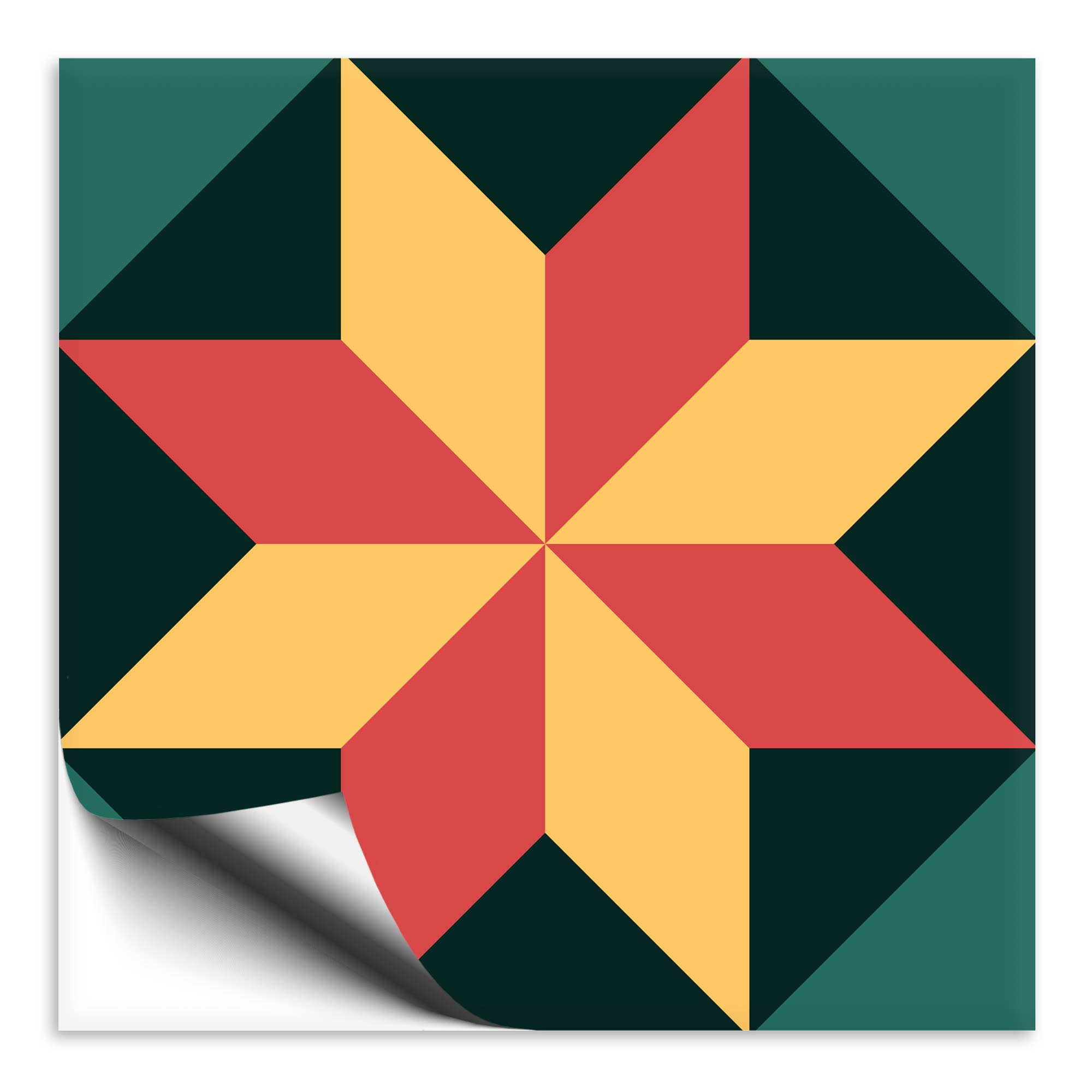 Fliesenaufkleber Ornamente „Portugal“ grün-gelb 5
