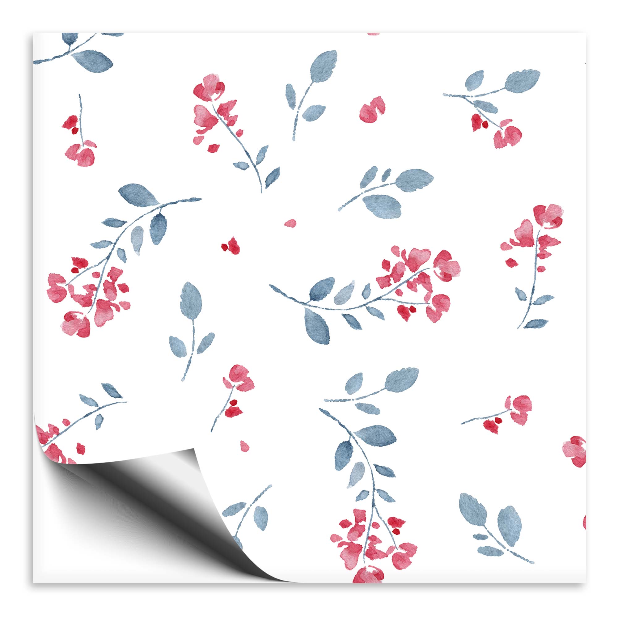 Fliesenaufkleber Blume rot/blau