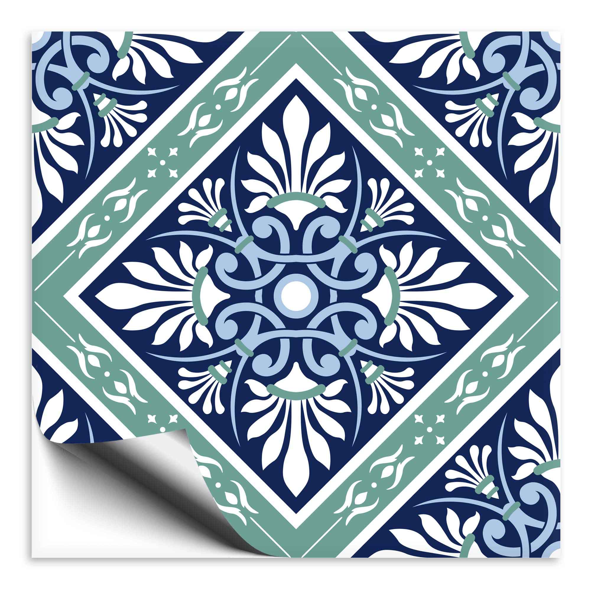 Fliesenaufkleber orientalisch blau grün 3