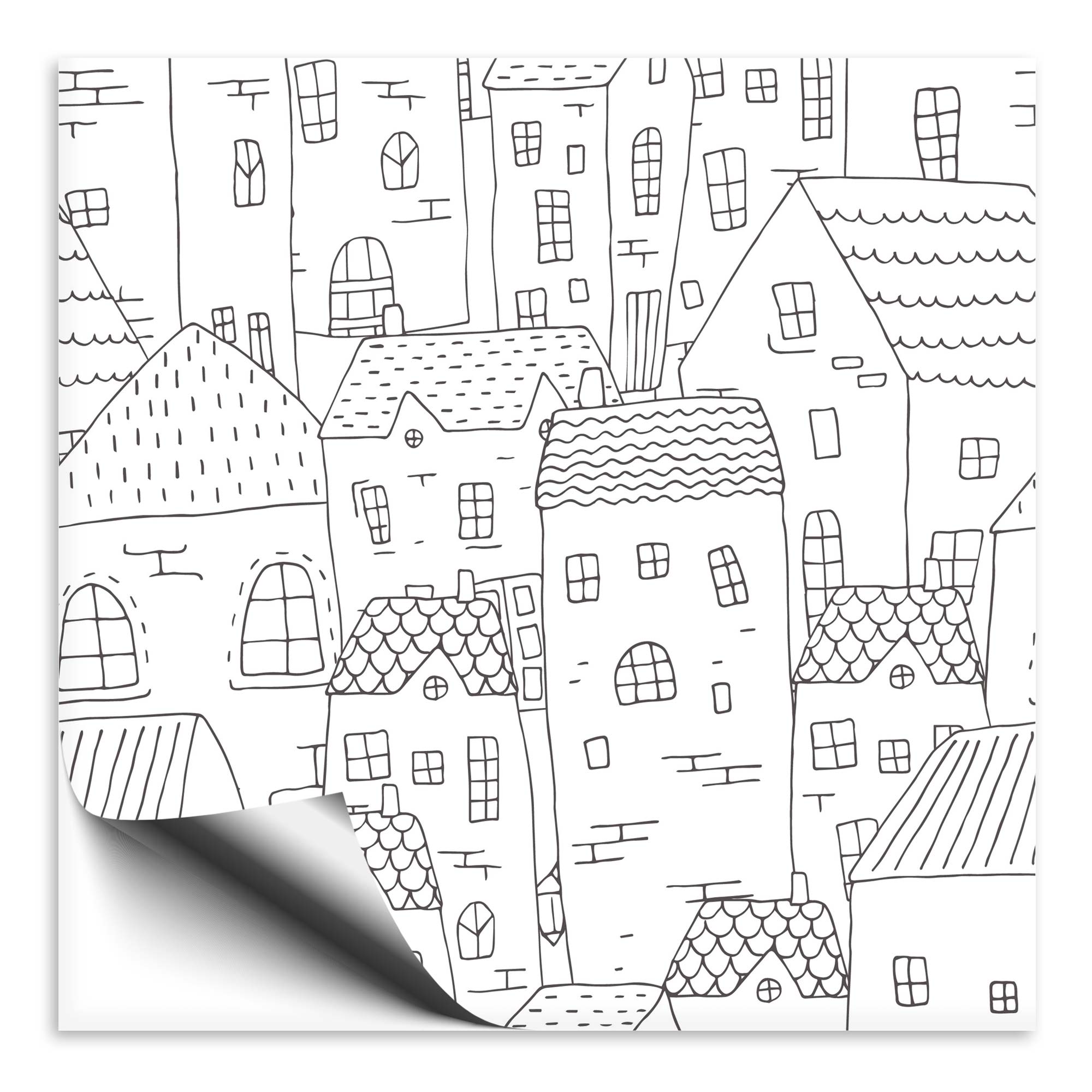 fliesenaufkleber-haeuser-schwarz-weiss Fliesenaufkleber Haus schwarz/weiß