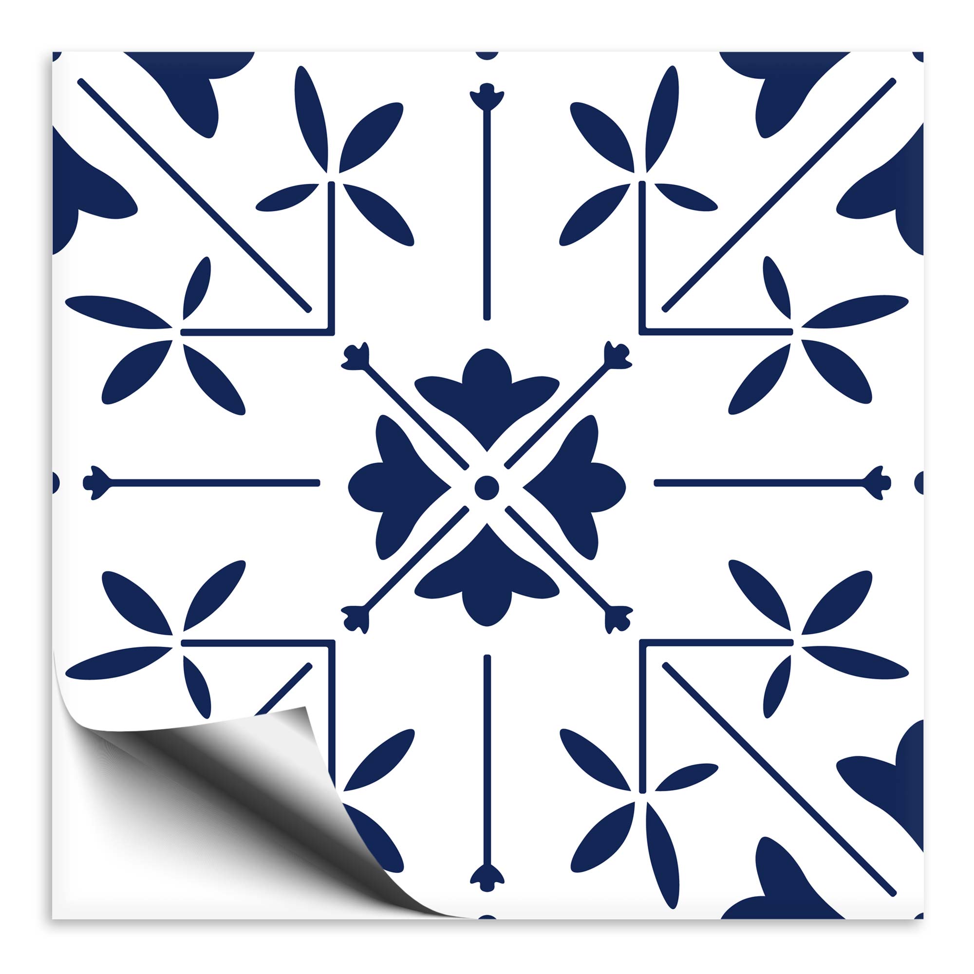Fliesenaufkleber Ornament blau weiss 1