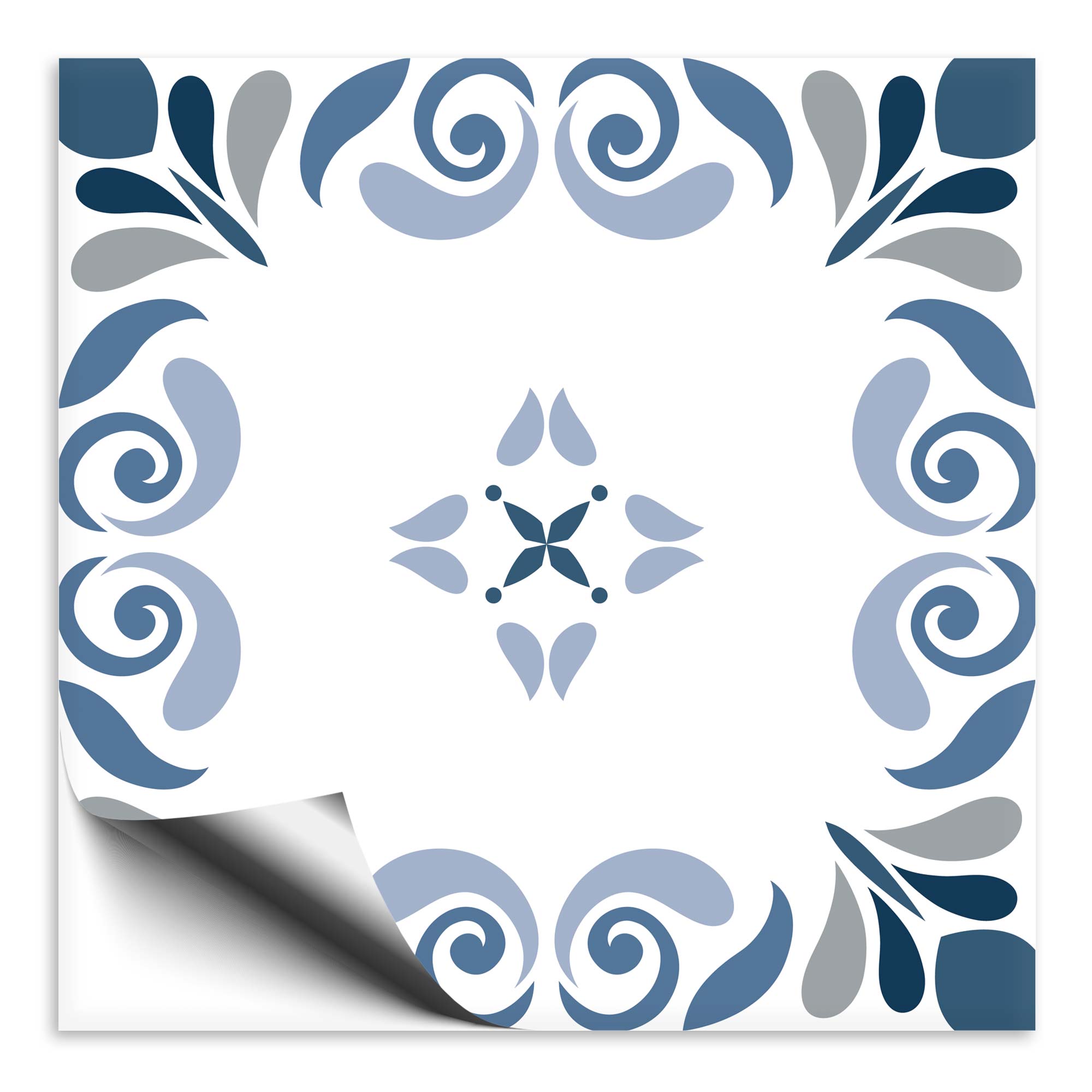 Fliesenaufkleber Marokko Ornament blau 24