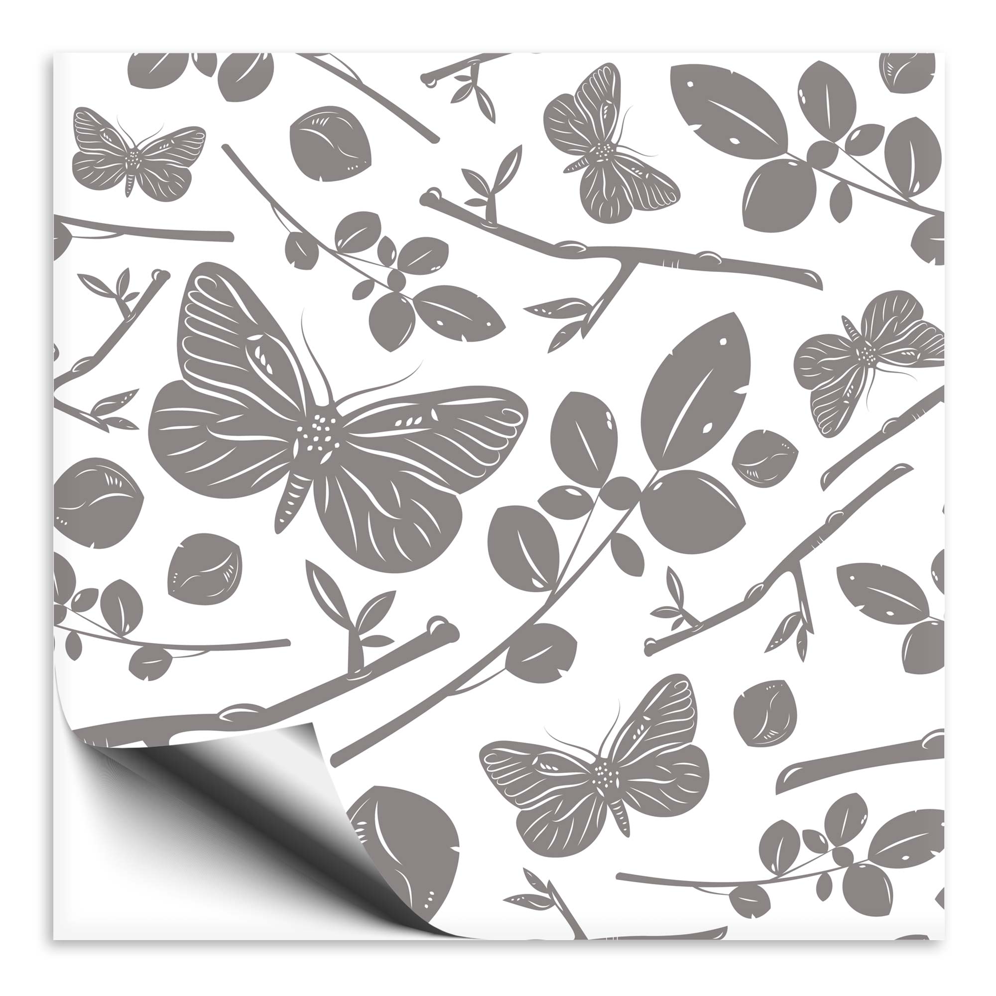 Fliesenaufkleber Schmetterling grau