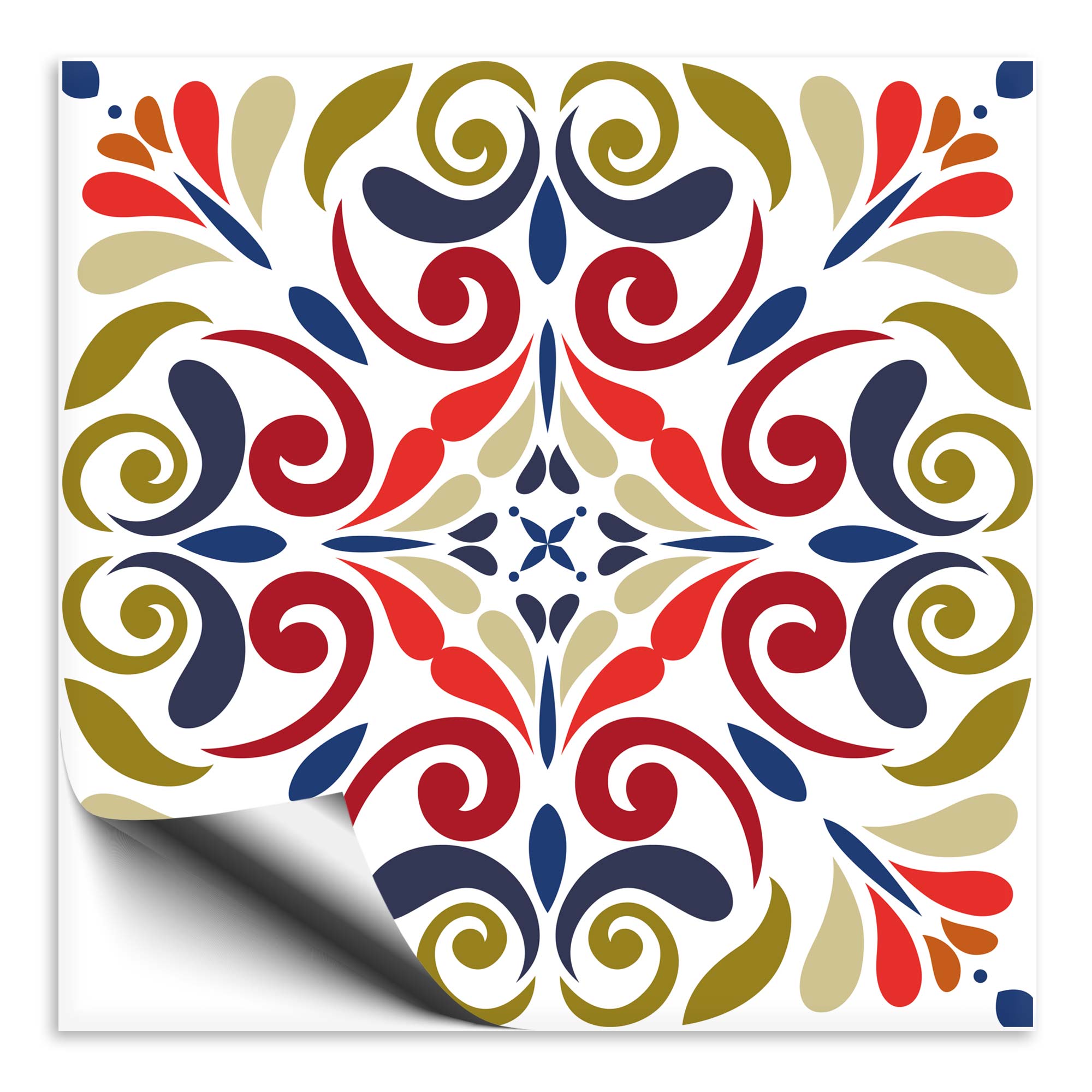 Fliesenaufkleber Ornament farbenfroh