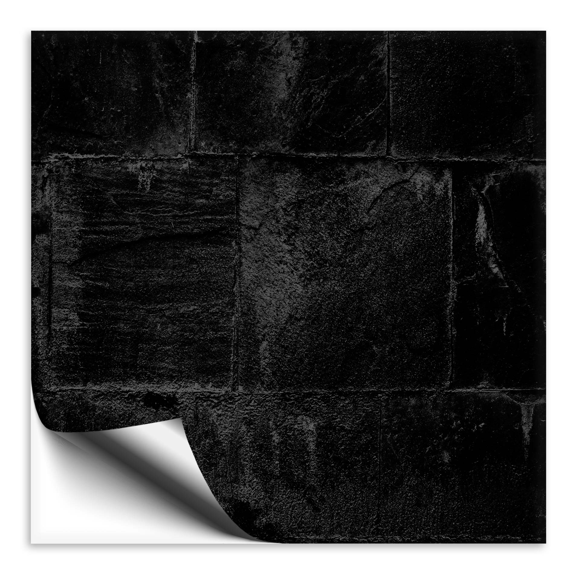 Fliesenaufkleber Steinoptik schwarz