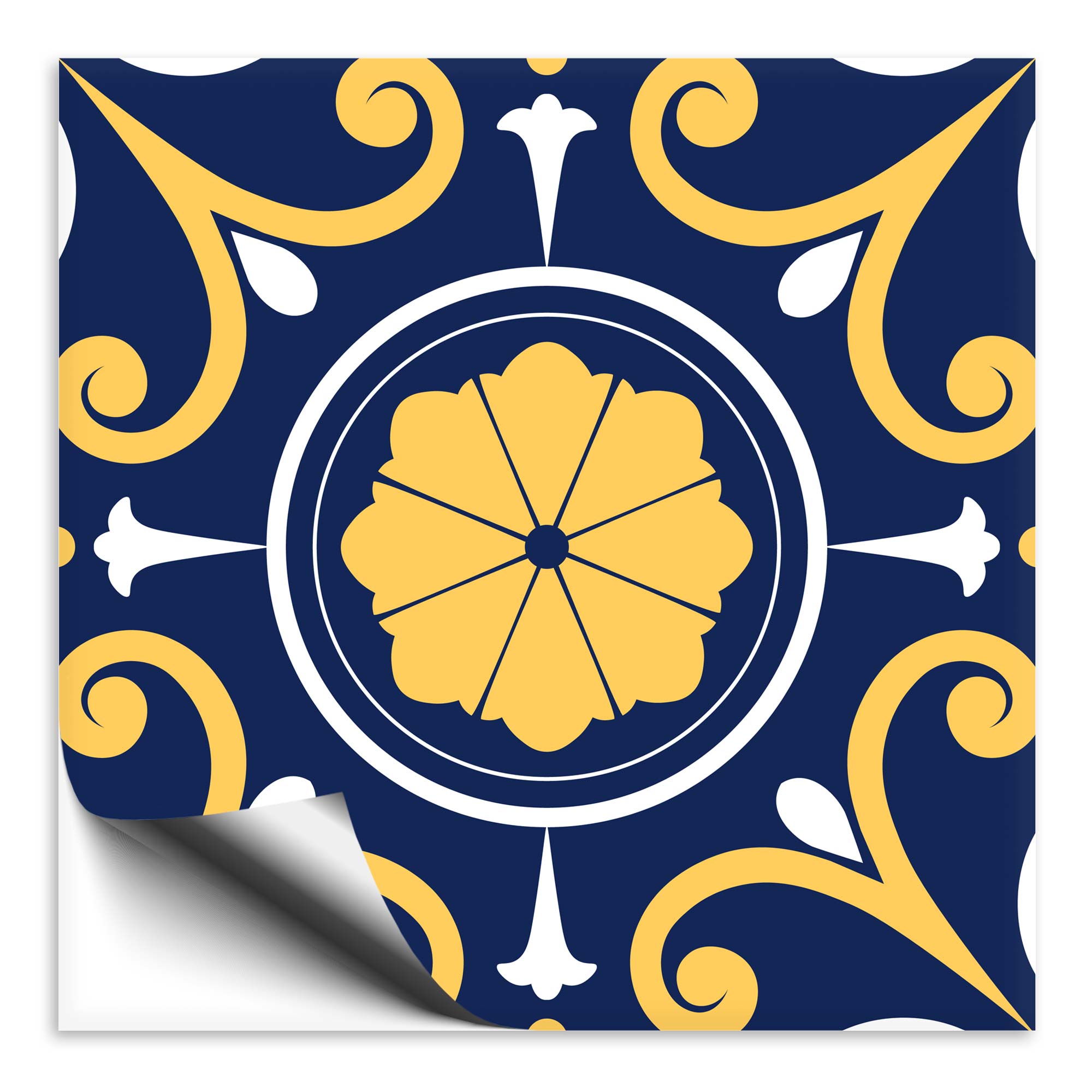 Fliesenaufkleber orientalisch Marokko blau-gelb 9
