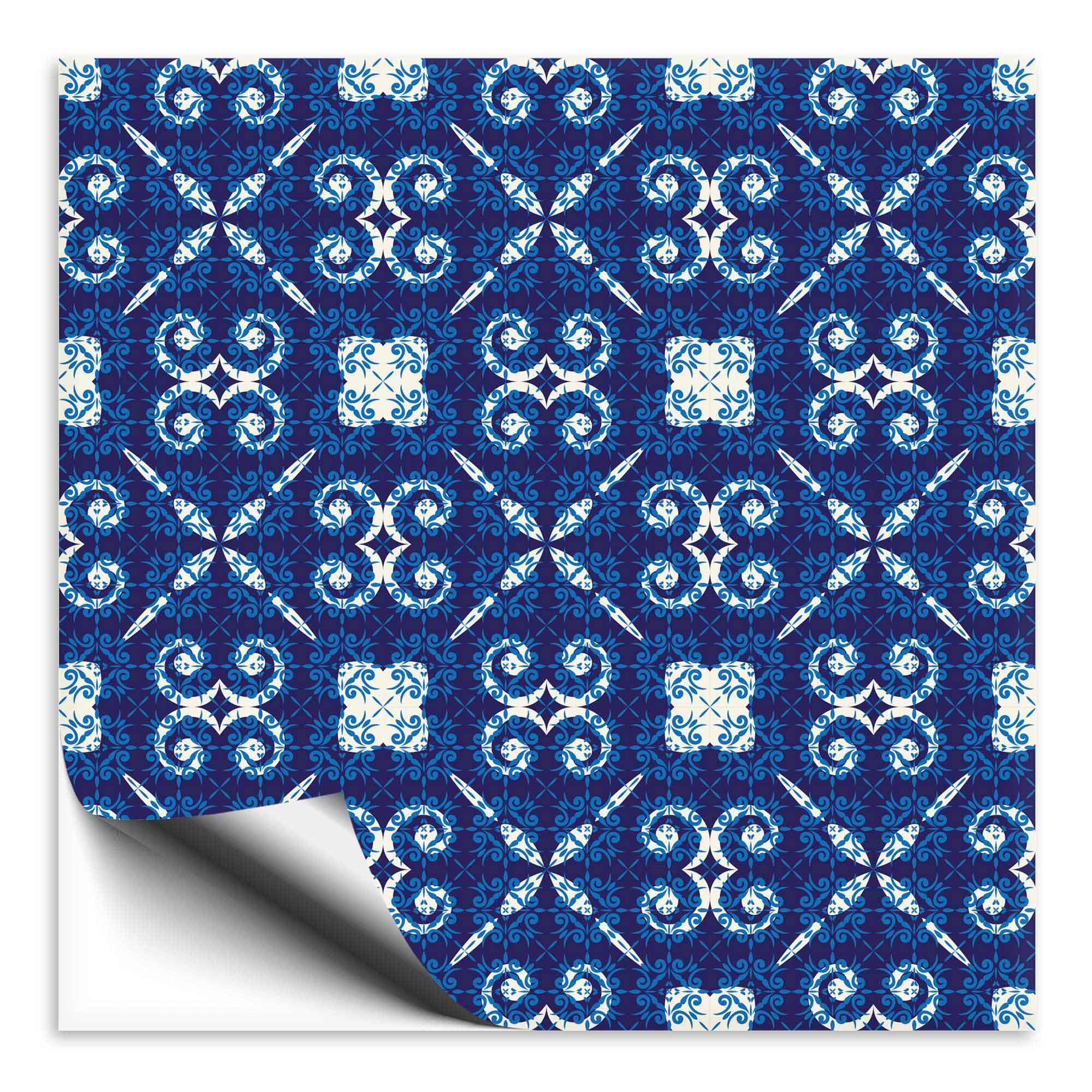 Fliesenaufkleber Marokko Ornament blau 23