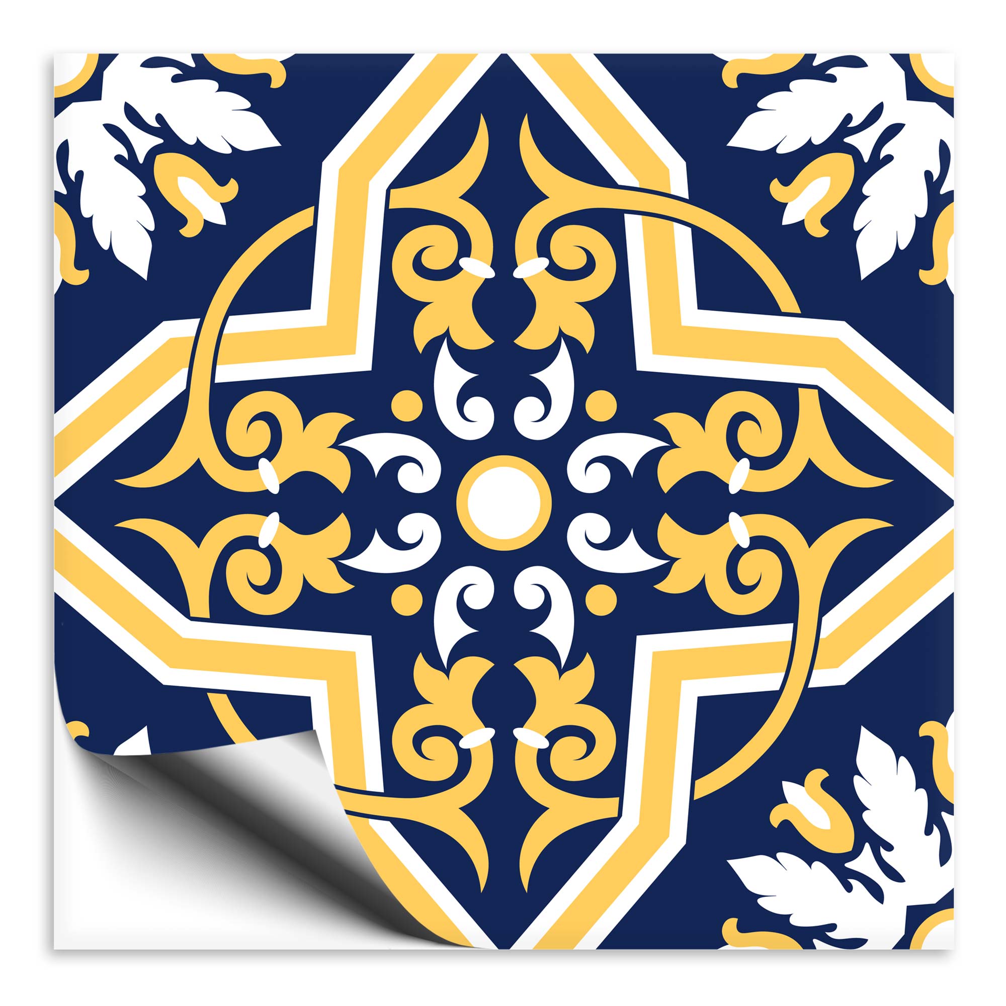 Fliesenaufkleber orientalisch Marokko blau-gelb 5