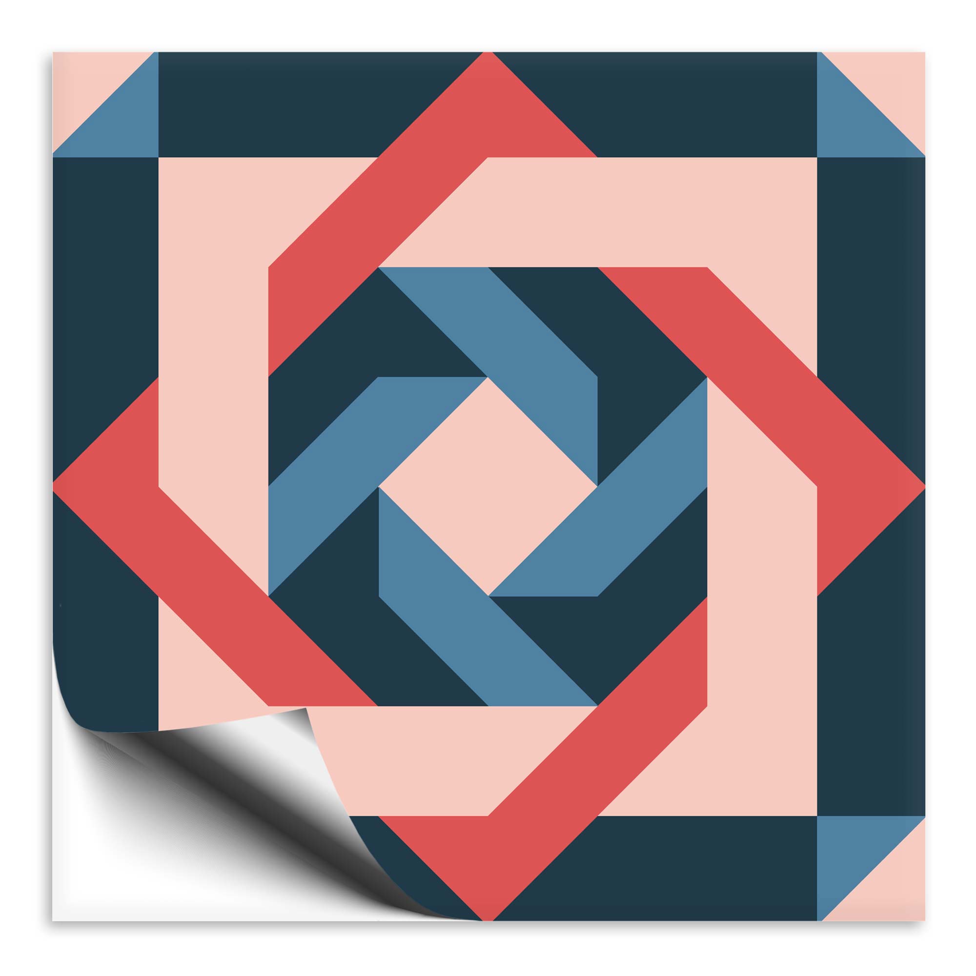 Rot/blaue Fliesenaufkleber Ornamente 2