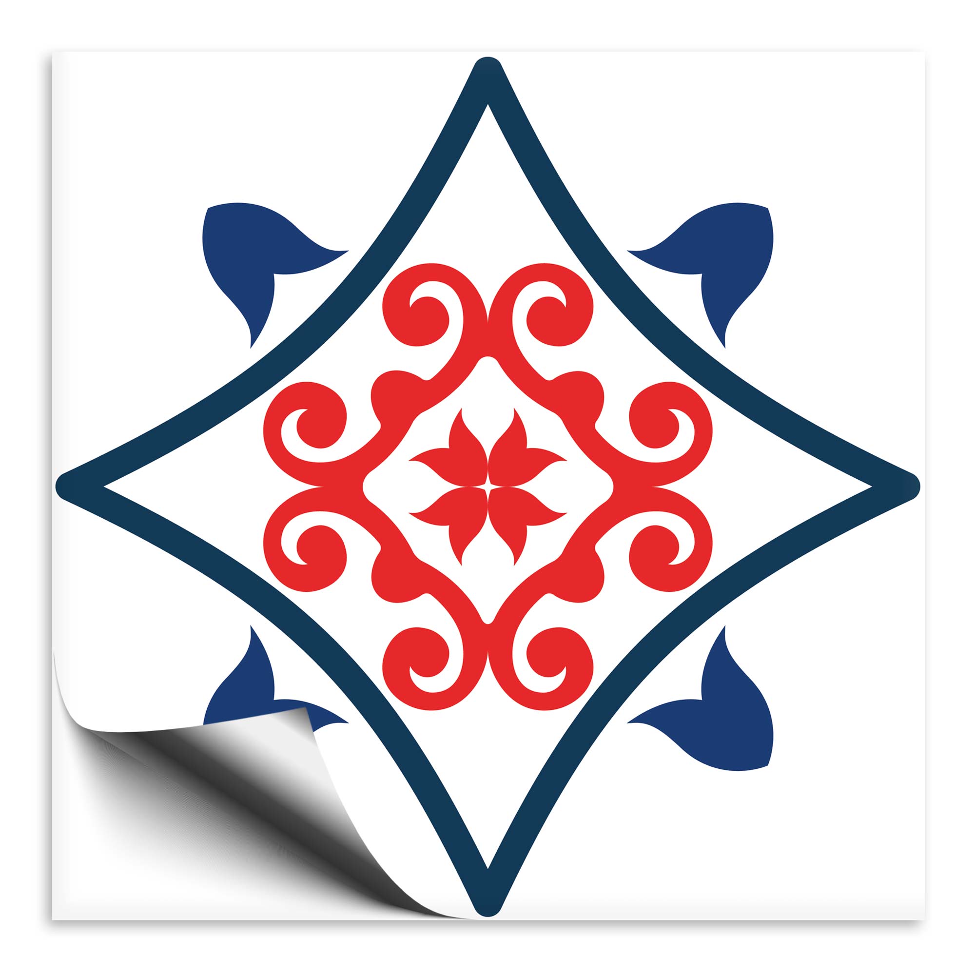 fliesenaufkleber-marokko-ornament-blau-rot-8 Fliesenaufkleber Marokko Ornament blau rot 8