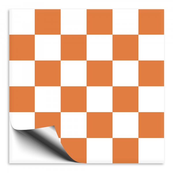 Fliesenaufkleber orangebraun/weiss Mosaik